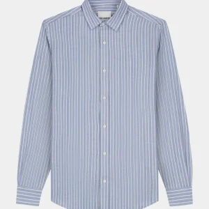 LUX WARM SHIRT - DARK NAVY MAXI STRIPE