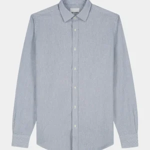 LUX WARM SHIRT - DARK NAVY MINI STRIPE