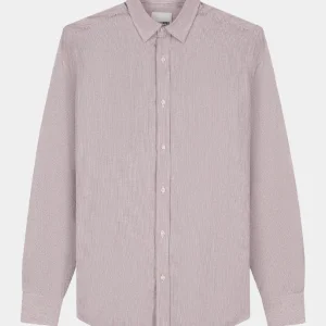LUX WARM SHIRT - PLUM MINI STRIPE