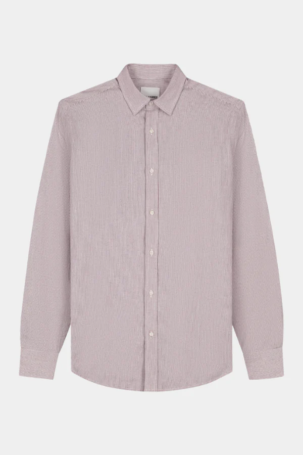 LUX WARM SHIRT - PLUM MINI STRIPE