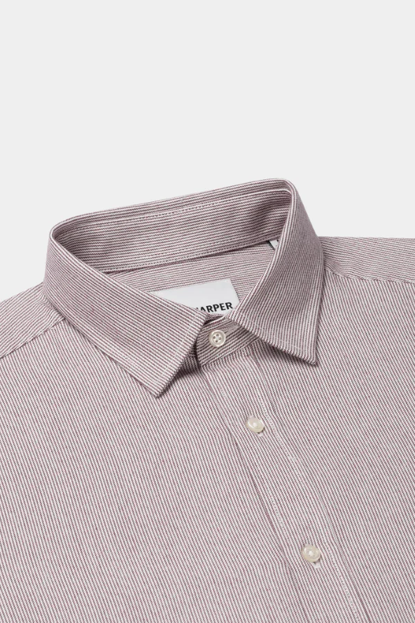 LUX WARM SHIRT - PLUM MINI STRIPE - Afbeelding 3