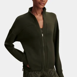 TAYAH ZIP THROUGH MIDLAYER - DARK RESIN GREEN