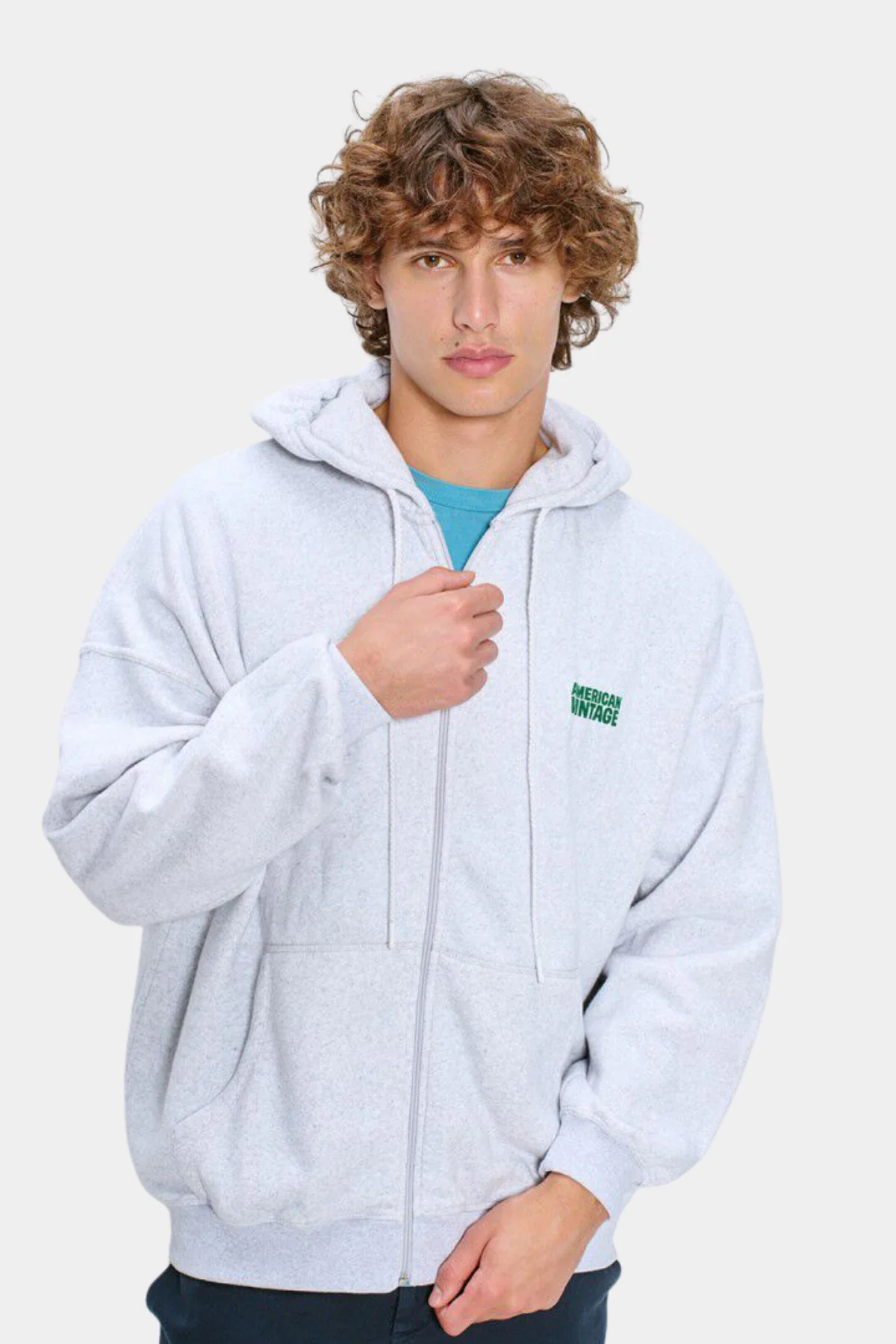 SWEAT ML CAPUCHE ZIPPE - GRIS CHINE