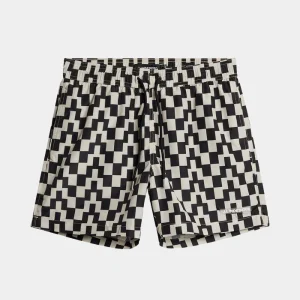 BANKS SWIM TRUNKS - BRIDGE STACK BLACK