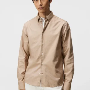 STRETCH OXFORD SLIM SHIRT - TIGER BROWN