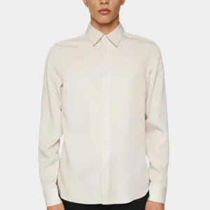 SLIM LS COMFORT TENCEL SHIRT - MOONBEAM