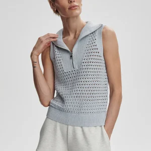 BAINS HALF ZIP TANK - PLEIN BLUE