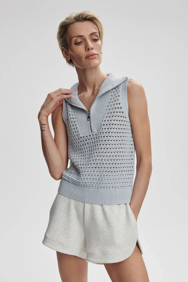 BAINS HALF ZIP TANK - PLEIN BLUE - Afbeelding 2