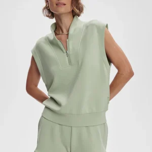 LORETTA HALF ZIP - SNOW SAGE
