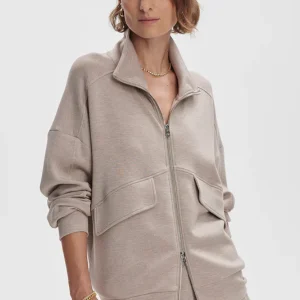 GARCIA ZIP THROUGH SWEAT - TAUPE MARL