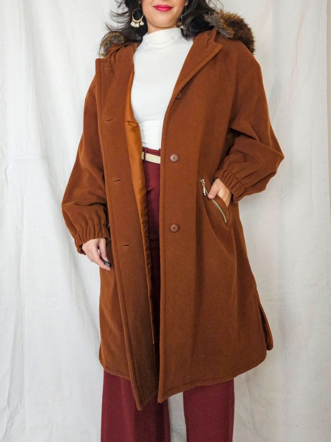 Artemis - wollen capuchon mantel | XL - Afbeelding 7