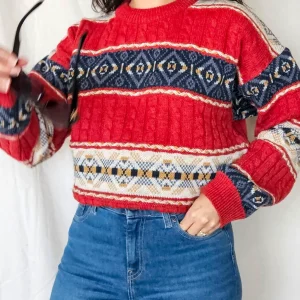 Gaia - kabeltrui, wool blend | 3XL