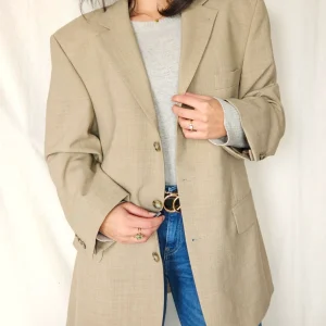 Lou - beige blazer, wool blend | 3XL