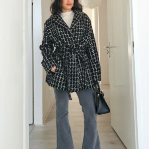 Louise - geruite wollen mantel | S/M