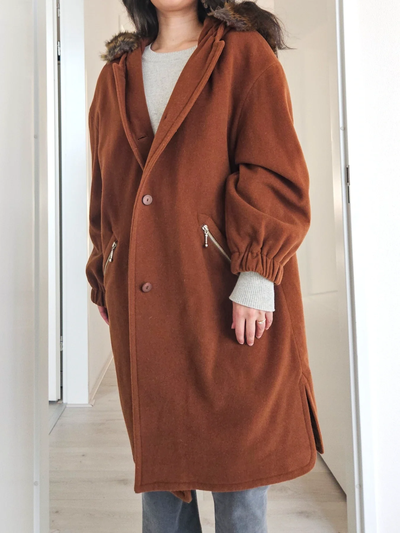 Artemis - wollen capuchon mantel | XL - Afbeelding 5