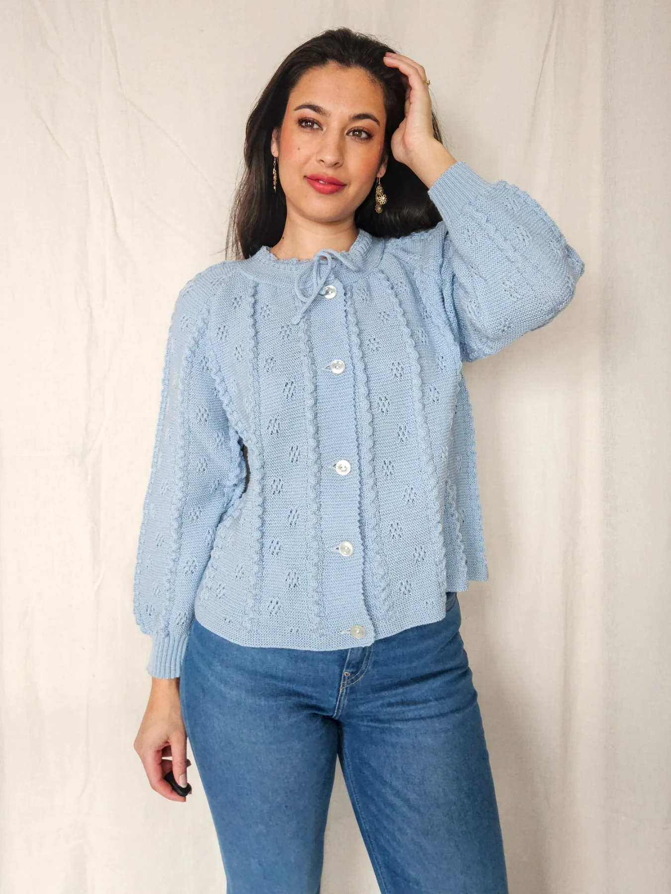 Aveline - gebreid vest, wolmix | M - Afbeelding 5