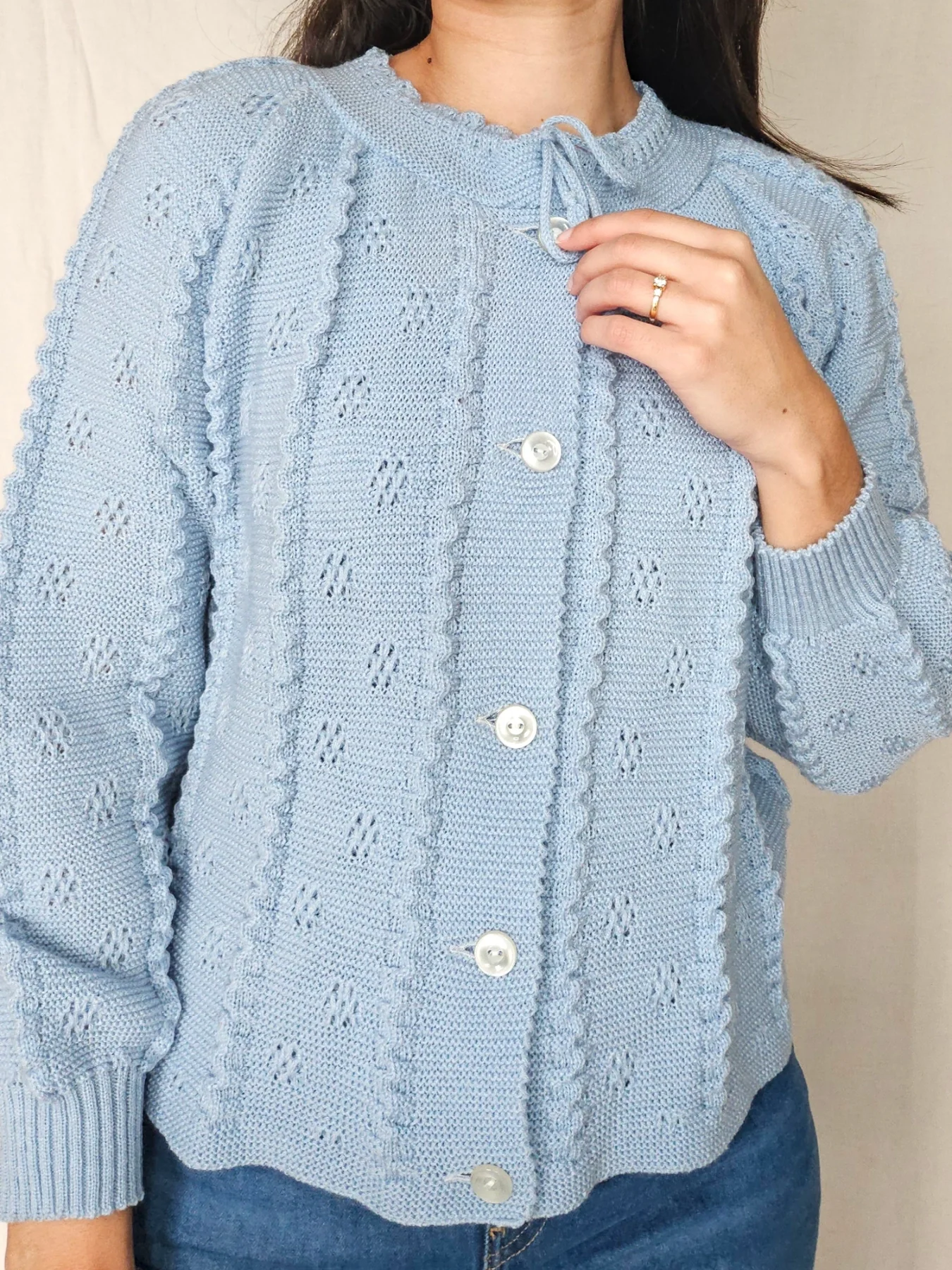 Aveline - gebreid vest, wolmix | M - Afbeelding 7