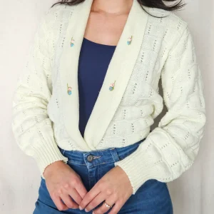 Lotta - gebreid vest, wolmix | XL