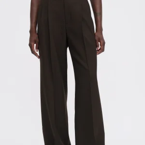 DARCEY WOOL TROUSERS - DARK CHOCOLATE