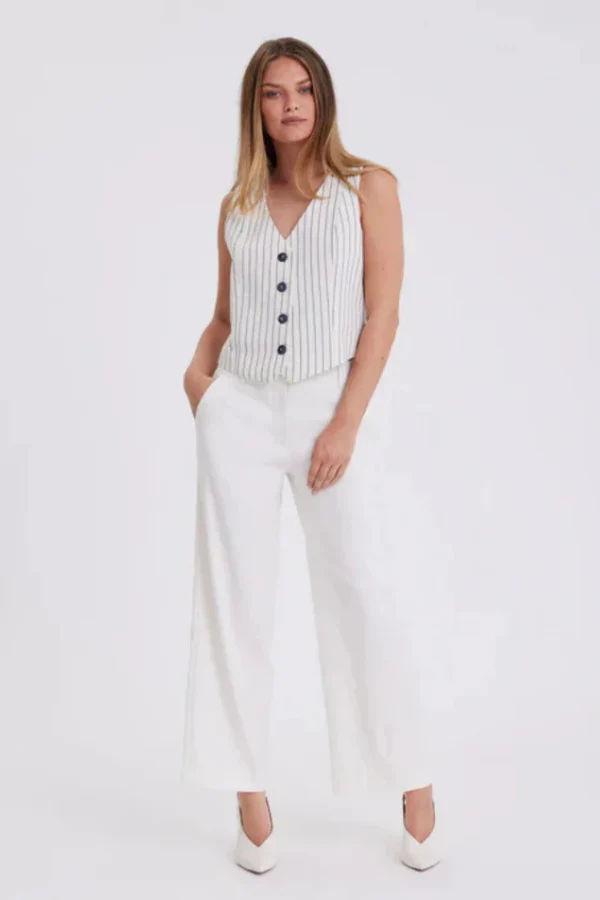 DENAFV 769 - CREAM WHITE LINEN - ANKLE - Afbeelding 4