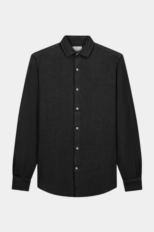 LINEN SHIRT - BLACK - Afbeelding 2