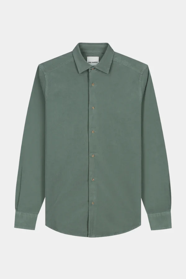 BABY CORDUROY SHIRT - LEAF GREEN