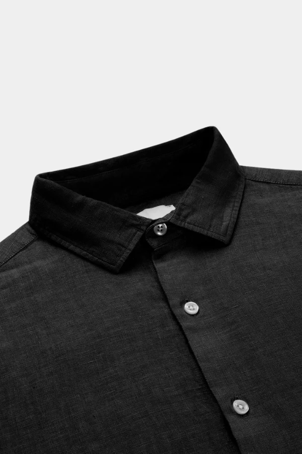 LINEN SHIRT - BLACK - Afbeelding 3