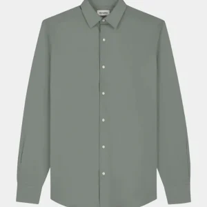 COTTON STRETCH SHIRT - LEAF GREEN