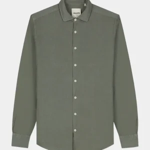 LINEN SHIRT - LEAF GREEN