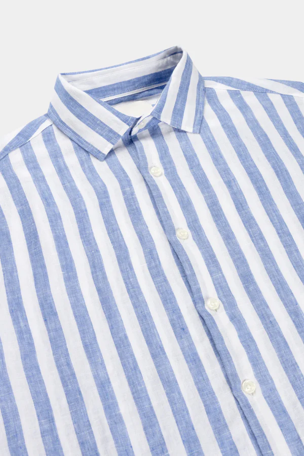 LINEN WIDE SPREAD - STRIPE - MID BLUE STRIPE - Afbeelding 3