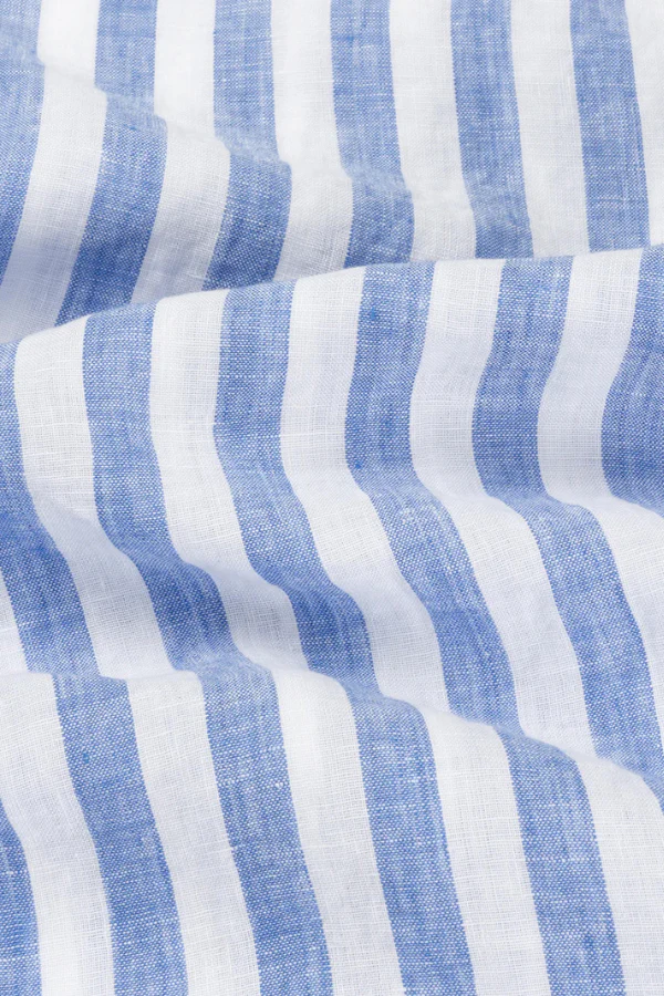 LINEN WIDE SPREAD - STRIPE - MID BLUE STRIPE - Afbeelding 4