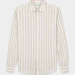 LINEN WIDE SPREAD - STRIPE - SAND STRIPE