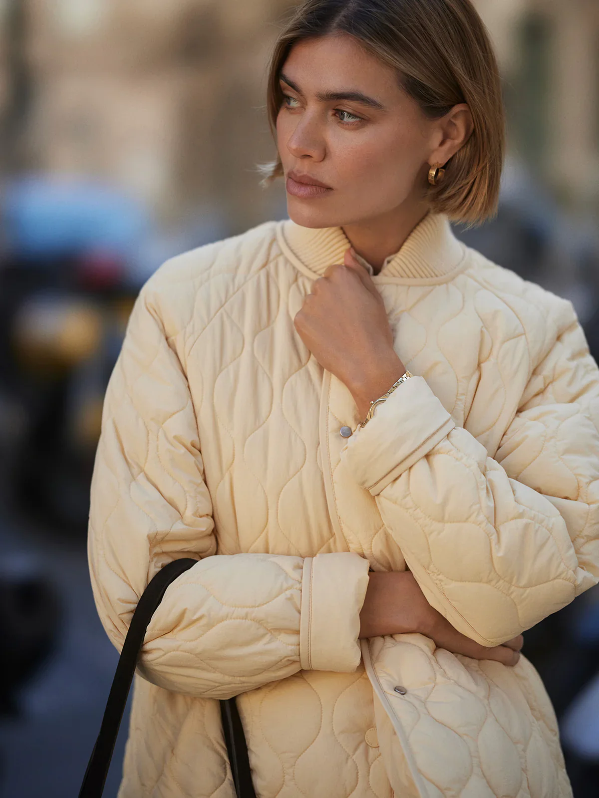 LUCA QUILTED JACKET - REED YELLOW - Afbeelding 2