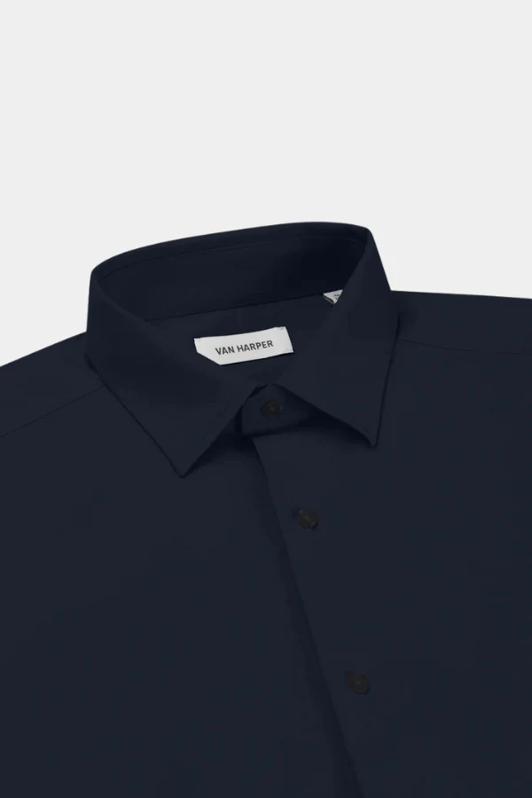 COTTON STRETCH SHIRT - DARK NAVY - Afbeelding 3