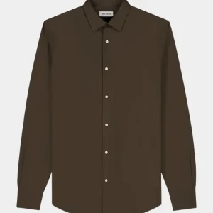 COTTON STRETCH SHIRT - DARK EARTH