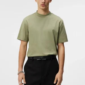 ACE MOCK NECK T-SHIRT - OIL GREEN