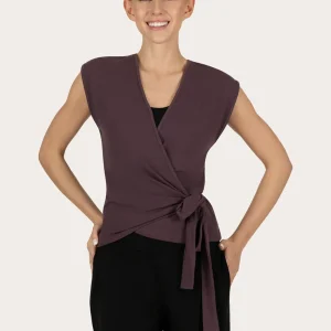 Aurora Wrap Yoga Top - Berry