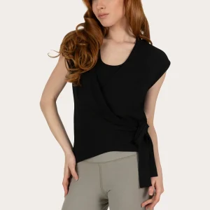 Aurora Yoga Wrap Top - Onyx Black