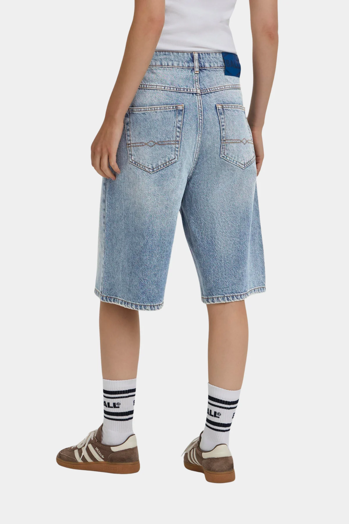 BASAGA MW DENIM SHORTS - 90S MEDIUM BLUE INDIIGO - Afbeelding 4