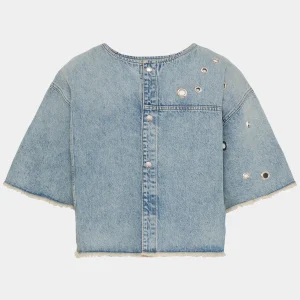 BASAGA REV DENIM  BLOUSE - VINTAGE TINTED INDIIGO