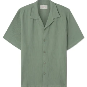 COLLINS SHIRT COTTON - CRINCLE GREEN