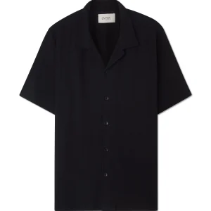 COLLINS SHIRT COTTON - CRINCLE BLACK