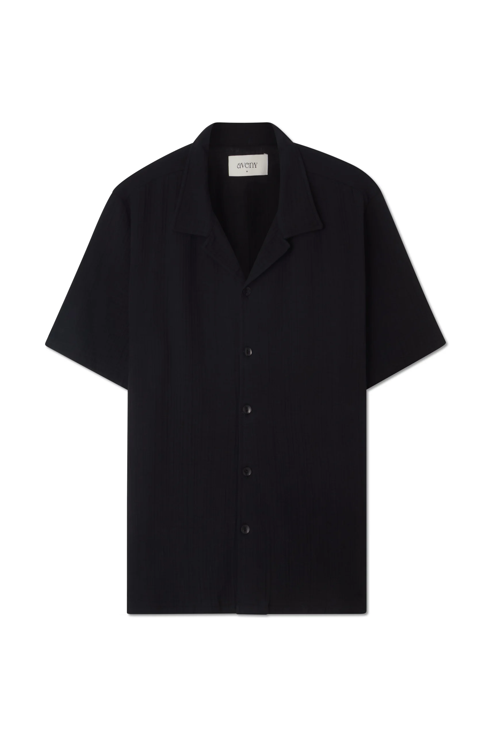 COLLINS SHIRT COTTON - CRINCLE BLACK - Afbeelding 2