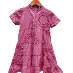 Fuschia jurk korte mouw