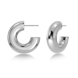 CHUNKY CREOLES S - STEEL