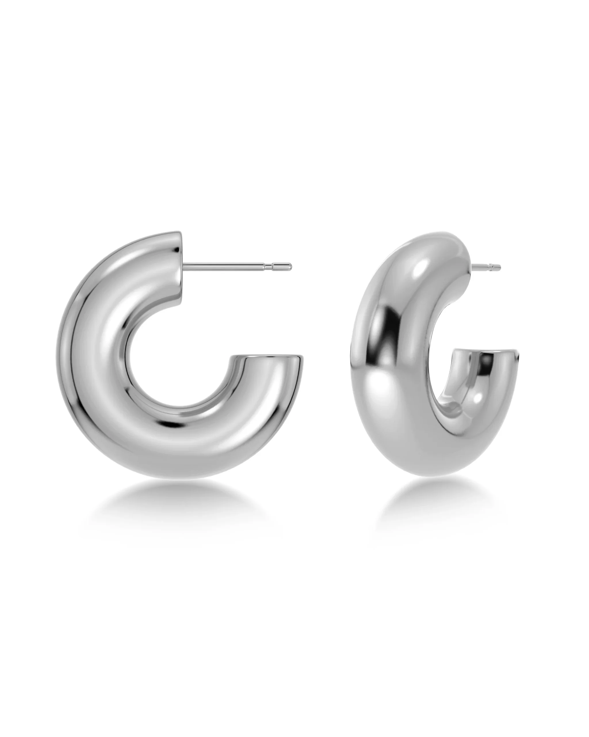 CHUNKY CREOLES S - STEEL - Afbeelding 2