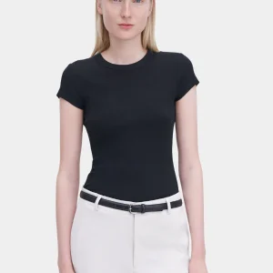 FINE RIB TEE - BLACK