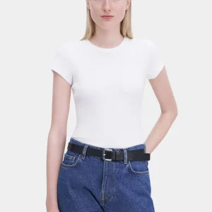 FINE RIB TEE - WHITE