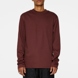 ACE MOCK NECK LS T-SHIRT - BITTER CHOCOLATE