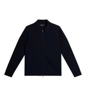 KALEB MERINO ZIP CARDIGAN - JL NAVY